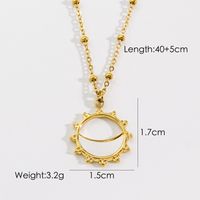 304 Stainless Steel 14K Gold Plated Simple Style Plating Inlay Star Moon Oval Natural Stone Shell Zircon Pendant Necklace sku image 4