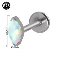 Classic Style Colorful Water Droplets G23 Titanium Inlay Opal Zircon Lip Stud Ear Studs main image 4