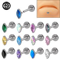 Classic Style Colorful Water Droplets G23 Titanium Inlay Opal Zircon Lip Stud Ear Studs main image 1