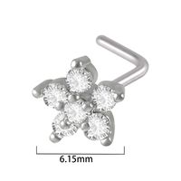 Streetwear Moon Heart Shape Butterfly Stainless Steel Inlay Zircon Nose Studs sku image 12