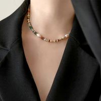 Retro Geometrisch Künstlicher Kristall Süßwasserperle Perlen Frau Armbänder Halskette main image 3