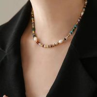 Retro Geometrisch Künstlicher Kristall Süßwasserperle Perlen Frau Armbänder Halskette main image 1