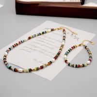 Retro Geometric Artificial Crystal Freshwater Pearl Beaded Women's Bracelets Necklace main image 4