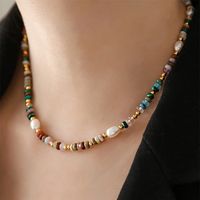 Retro Geometric Artificial Crystal Freshwater Pearl Beaded Women's Bracelets Necklace main image 6