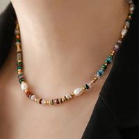 Retro Geometrisch Künstlicher Kristall Süßwasserperle Perlen Frau Armbänder Halskette main image 6