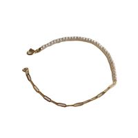 Simple Style Geometric Gold Plated Artificial Pearl Freshwater Pearl Titanium Steel Wholesale Bracelets Necklace main image 5