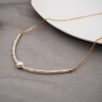 Freshwater Pearl Titanium Steel Gold Plated Simple Style Geometric Bracelets Earrings Necklace sku image 1