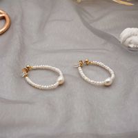 Freshwater Pearl Titanium Steel Gold Plated Simple Style Geometric Bracelets Earrings Necklace sku image 3