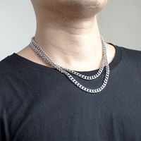 Casual Simple Style Geometric Titanium Steel Men's Necklace main image 4