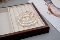 Freshwater Pearl Copper Gold Plated Elegant Beaded Geometric Bracelets Necklace main image 5