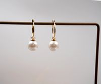 Elegant Simple Style Geometric Imitation Pearl Titanium Steel Copper Plating Earrings Necklace sku image 9