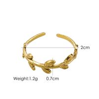 304 Stainless Steel 14K Gold Plated Basic Simple Style Plating Geometric Letter Flower Open Rings sku image 6