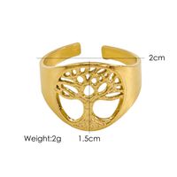 304 Stainless Steel 14K Gold Plated Basic Simple Style Plating Geometric Letter Flower Open Rings sku image 1