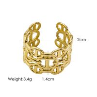 304 Stainless Steel 14K Gold Plated Basic Simple Style Plating Geometric Letter Flower Open Rings sku image 2
