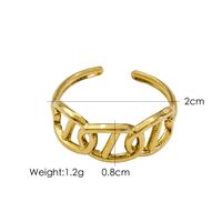 304 Stainless Steel 14K Gold Plated Basic Simple Style Plating Geometric Letter Flower Open Rings sku image 9