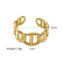 304 Stainless Steel 14K Gold Plated Basic Simple Style Plating Geometric Letter Flower Open Rings sku image 10