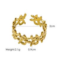 304 Stainless Steel 14K Gold Plated Basic Simple Style Plating Geometric Letter Flower Open Rings sku image 14