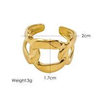 304 Stainless Steel 14K Gold Plated Basic Simple Style Plating Geometric Letter Flower Open Rings sku image 3