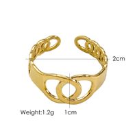 304 Stainless Steel 14K Gold Plated Basic Simple Style Plating Geometric Letter Flower Open Rings sku image 8