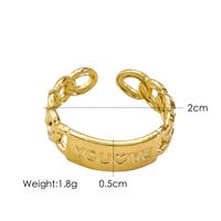 304 Stainless Steel 14K Gold Plated Basic Simple Style Plating Geometric Letter Flower Open Rings sku image 12