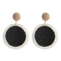 1 Pair Vacation Color Block Raffia Drop Earrings main image 2