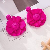 1 Pair Elegant Flower Raffia Iron Drop Earrings sku image 4