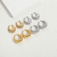 1 Pair Simple Style Classic Style C Shape Solid Color Twist Plating 304 Stainless Steel Earrings main image 4