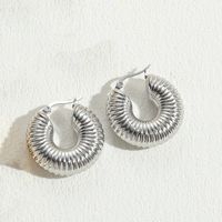 1 Pair Simple Style Classic Style C Shape Solid Color Twist Plating 304 Stainless Steel Earrings sku image 5
