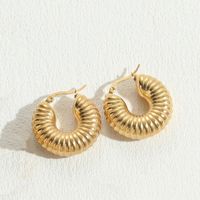 1 Pair Simple Style Classic Style C Shape Solid Color Twist Plating 304 Stainless Steel Earrings sku image 7
