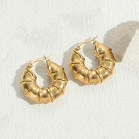 1 Pair Simple Style Classic Style C Shape Solid Color Twist Plating 304 Stainless Steel Earrings sku image 8