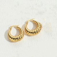 1 Pair Simple Style Classic Style C Shape Solid Color Twist Plating 304 Stainless Steel Earrings sku image 6