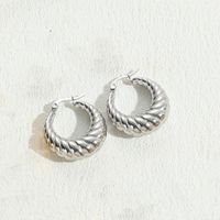 1 Pair Simple Style Classic Style C Shape Solid Color Twist Plating 304 Stainless Steel Earrings sku image 3