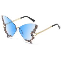 Elegant Butterfly Pc Butterfly Frame Diamond Frameless Women's Sunglasses main image 3