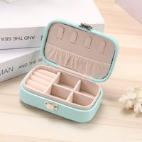Simple Style Solid Color Coral Fleece Leather Jewelry Boxes main image 2