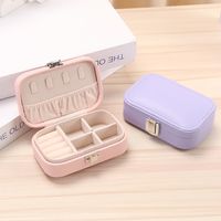 Simple Style Solid Color Coral Fleece Leather Jewelry Boxes main image 4