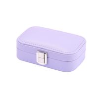 Simple Style Solid Color Coral Fleece Leather Jewelry Boxes main image 3