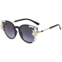 Elegant Solid Color Resin Cat Eye Diamond Full Frame Women's Sunglasses main image 2