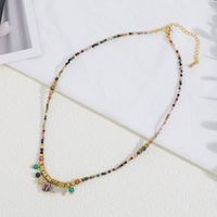 Vacation Colorful Stainless Steel Artificial Crystal Natural Stone Beaded Women's Necklace main image 1