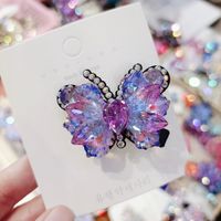 Classic Style Butterfly Crystal Diamond Hair Clip sku image 2