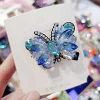 Classic Style Butterfly Crystal Diamond Hair Clip sku image 3