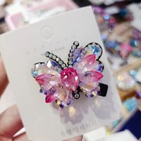 Classic Style Butterfly Crystal Diamond Hair Clip sku image 1