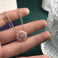 Vacation Flower Alloy Plating Inlay Zircon Women's Pendant Necklace main image 3