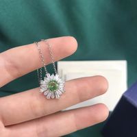 Vacation Flower Alloy Plating Inlay Zircon Women's Pendant Necklace main image 1