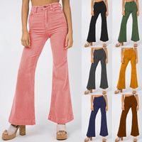 Femmes Du Quotidien Mode Couleur Unie Toute La Longueur Pantalon Évasé main image 5