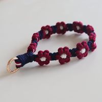 1 Piece Original Design Flower Cotton String Knitting Bag Pendant Keychain sku image 4