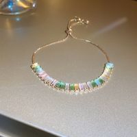 Sweet Colorful Rectangle Copper Inlay Zircon Bracelets sku image 15