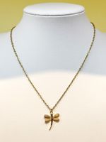 304 Stainless Steel 14K Gold Plated Casual Simple Style Plating Inlay Dragonfly Zircon main image 1