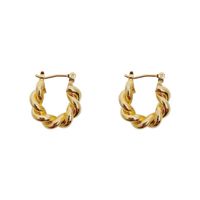 1 Paire Style Ig De Base Géométrique Placage Le Cuivre Des Boucles D'oreilles main image 4