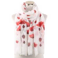 Femmes Vêtement De Rue Fleur Polyester Impression Foulard main image 4