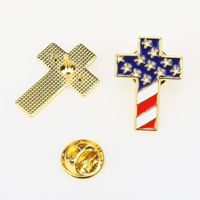 Ethnic Style Cross National Flag Zinc Alloy Enamel Unisex Brooches main image 4